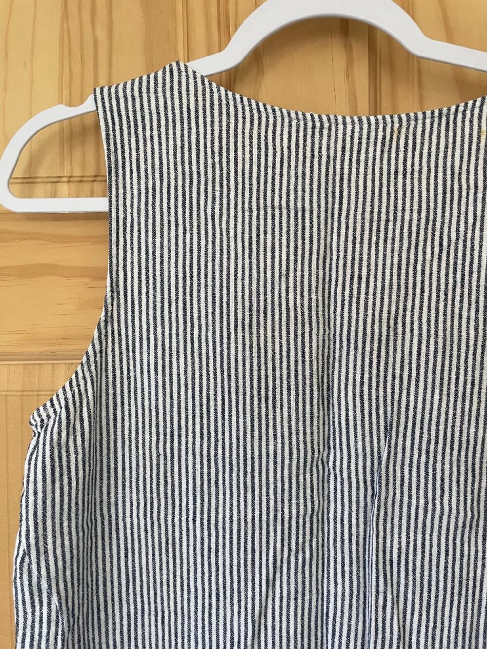 Gap Linen-Blend Sleeveless Striped Shirt Dress - Women's Sz M - Blue and White - Picture 12 of 12